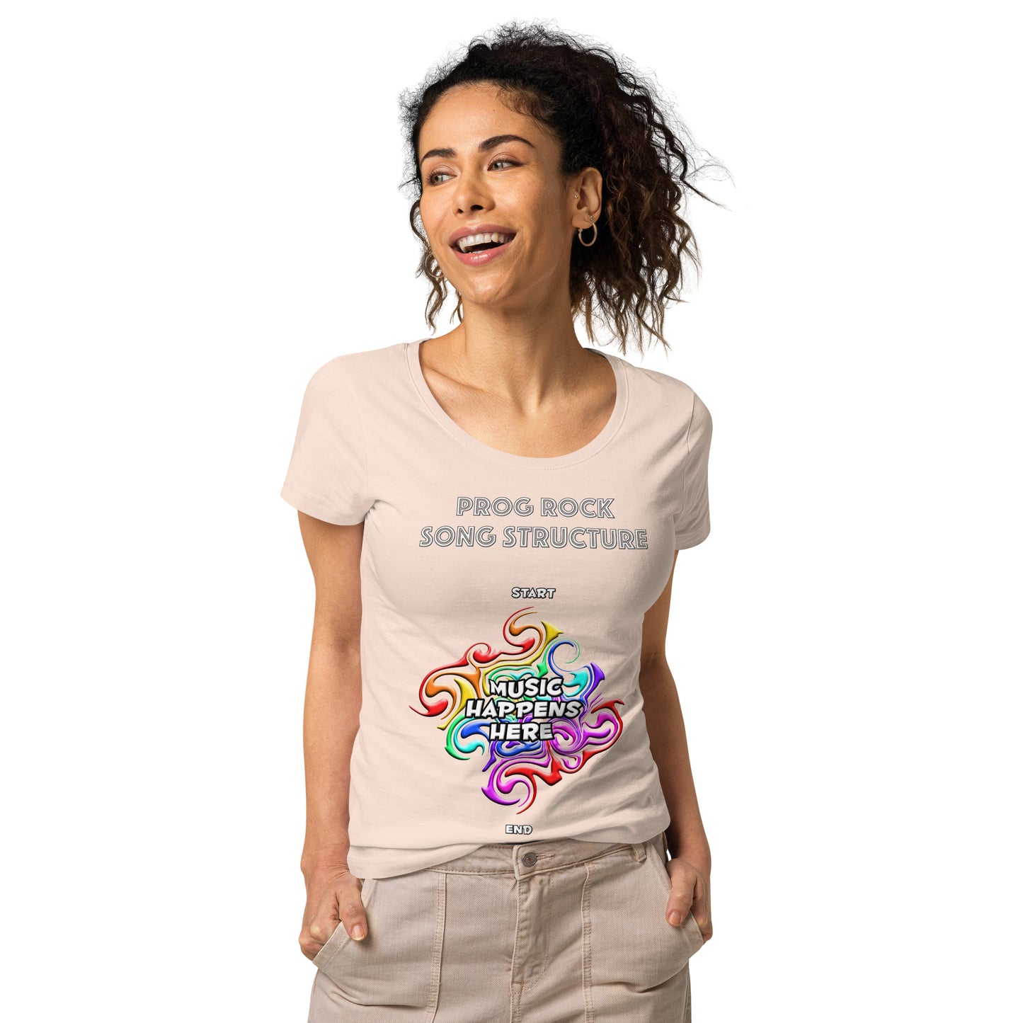 Women’s "Music Happens Here" organic t-shirt