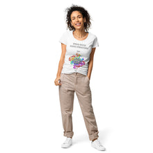 Load image into Gallery viewer, Women’s &quot;Music Happens Here&quot; organic t-shirt